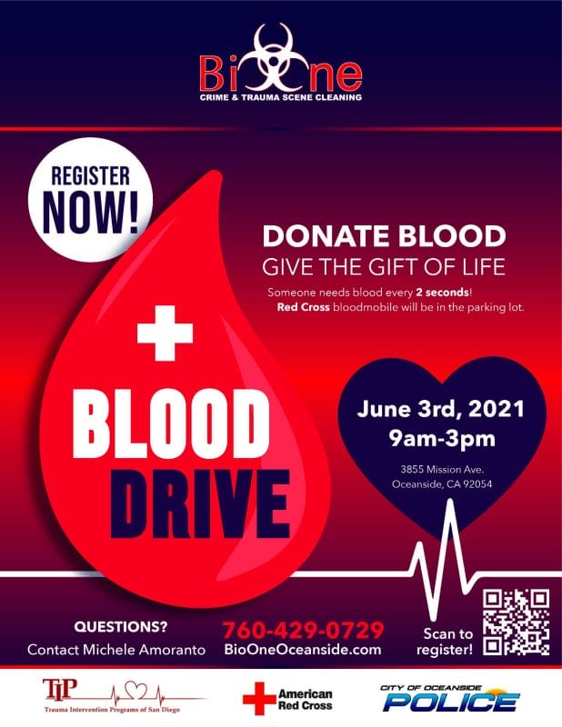 Bio-One of Oceanside hosts a Blood Drive.