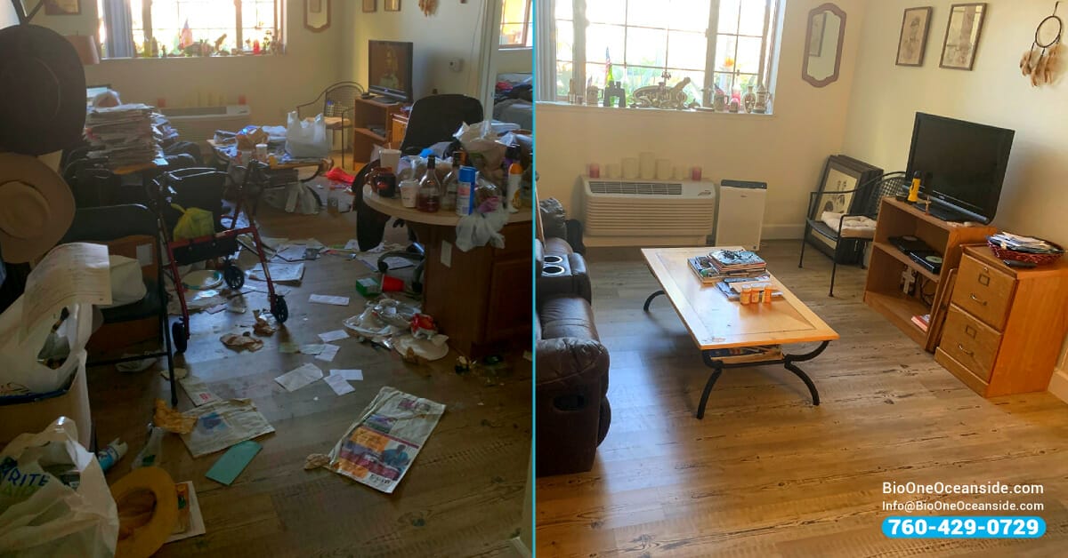 Bio-One of Oceanside - Hoarding cleanup services - Before and after.
