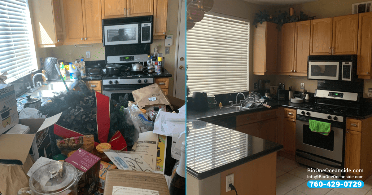Bio-One of Oceanside - Hoarding cleanup before and after.