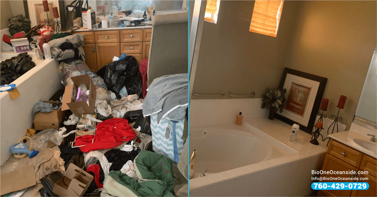 Bio-One of Oceanside- Clean hoarding - before and after.