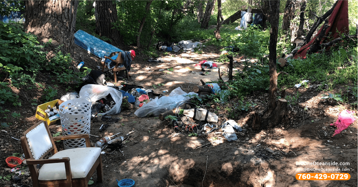 Homeless camp in North San Diego County - Bio-One of Oceanside.
