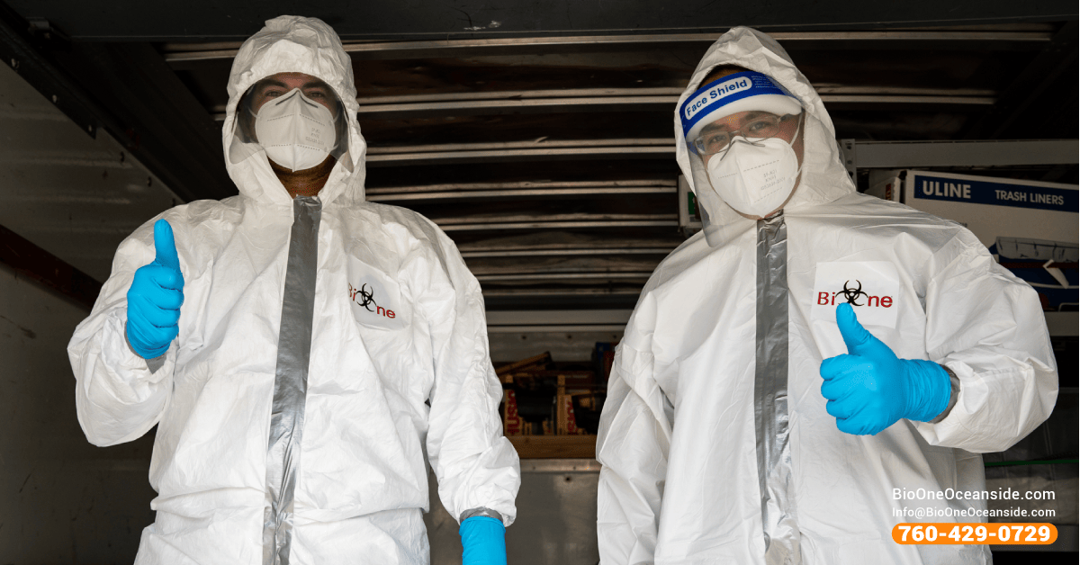 Bio-One's COVID-19 cleaning and disinfection technicians are always ready to help.