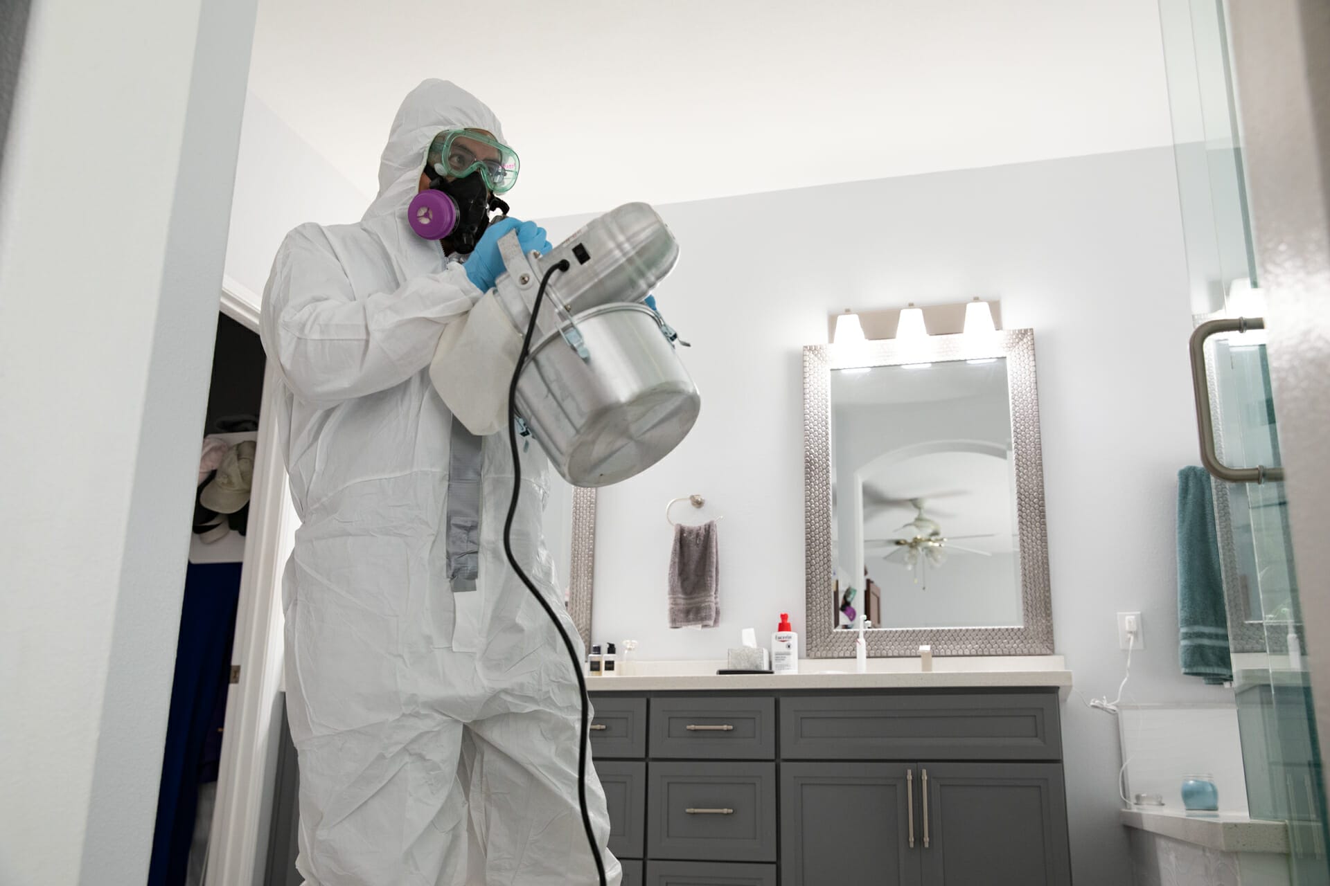 Bio-One of Oceanside's remediation technician fogging