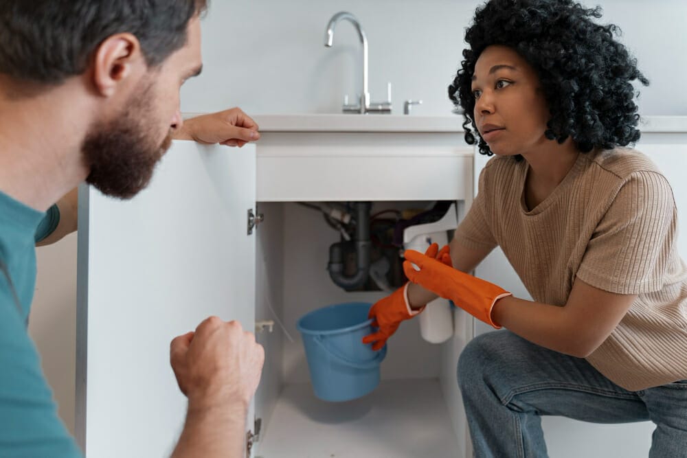 Water damage sink house