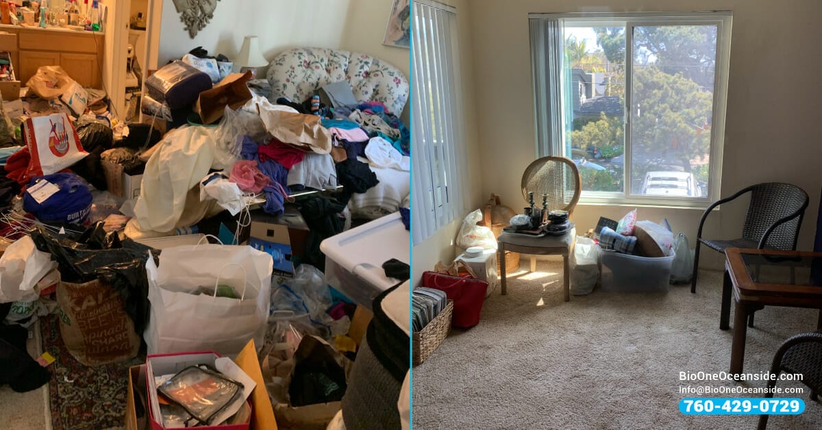 hoarding cleanup - Before and after - Bio-One of Oceanside