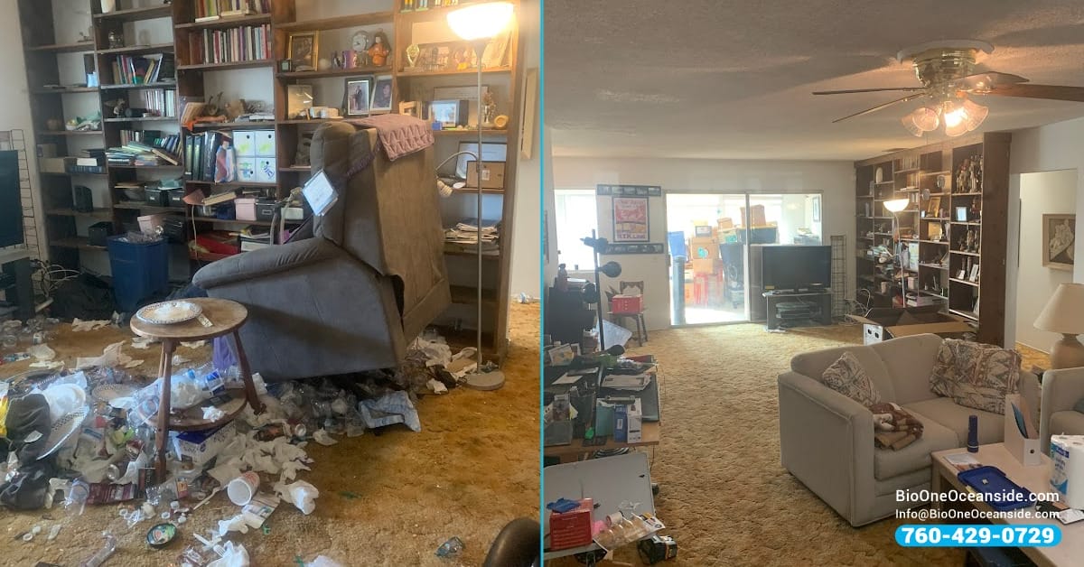 example of hoarding cleanup before and after