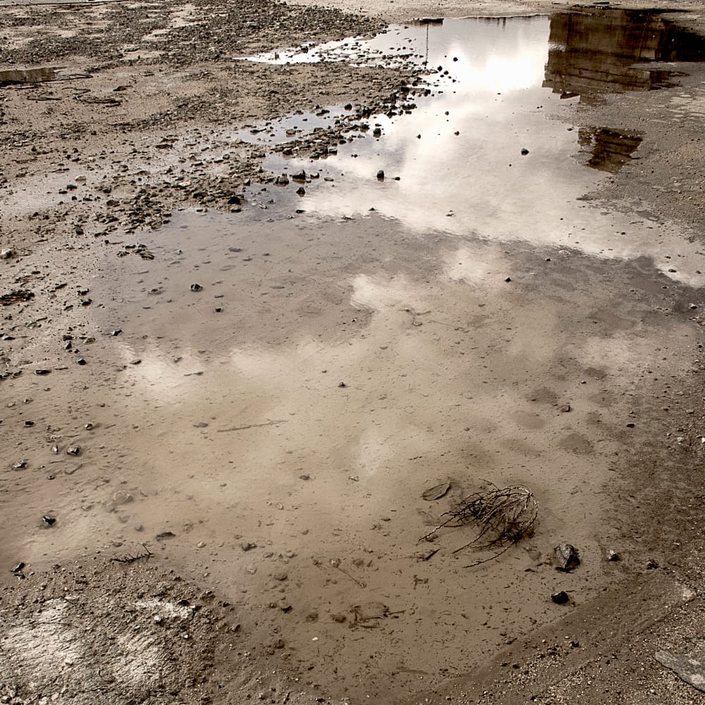 puddle after flooded house