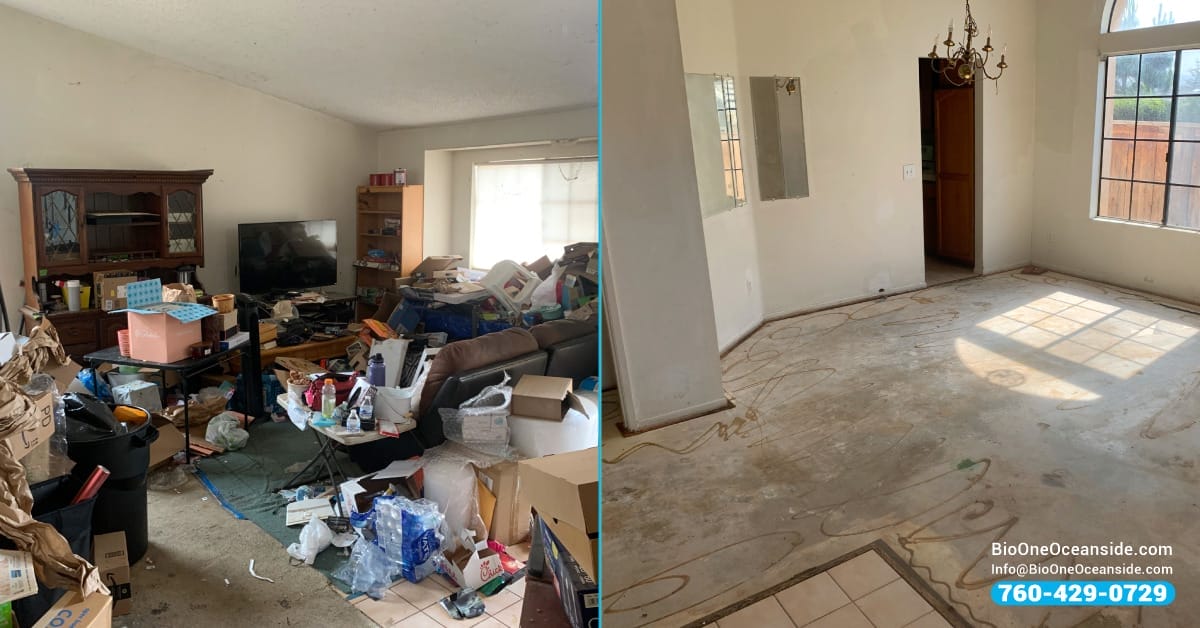 hoarding cleanup scenario before and after